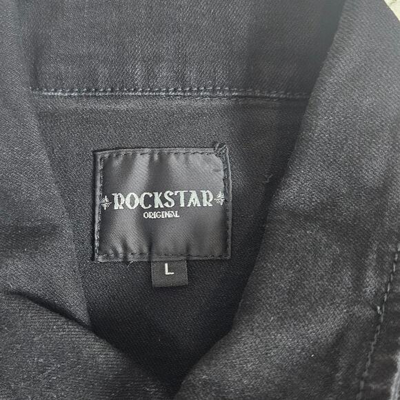 Rockstar Original US Fall Tour Denim Jacket Men Large Graffiti Grunge Streetwear - Picture 2 of 16